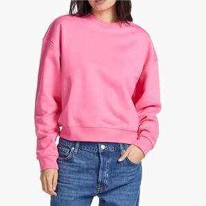 Frame Denim Oversized Crew Hot Pink Long Sleeve Sweatshirt